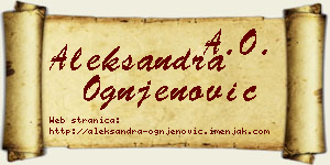 Aleksandra Ognjenović vizit kartica